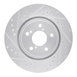 Acura MDX Brake Rotor (1) - Front Left - R1 Concepts - Drilled & Slotted - Silver - `17-`20 Acura MDX Brake Rotor (1) - Front Left - R1 Concepts - Drilled & Slotted - Silver - `17-`20